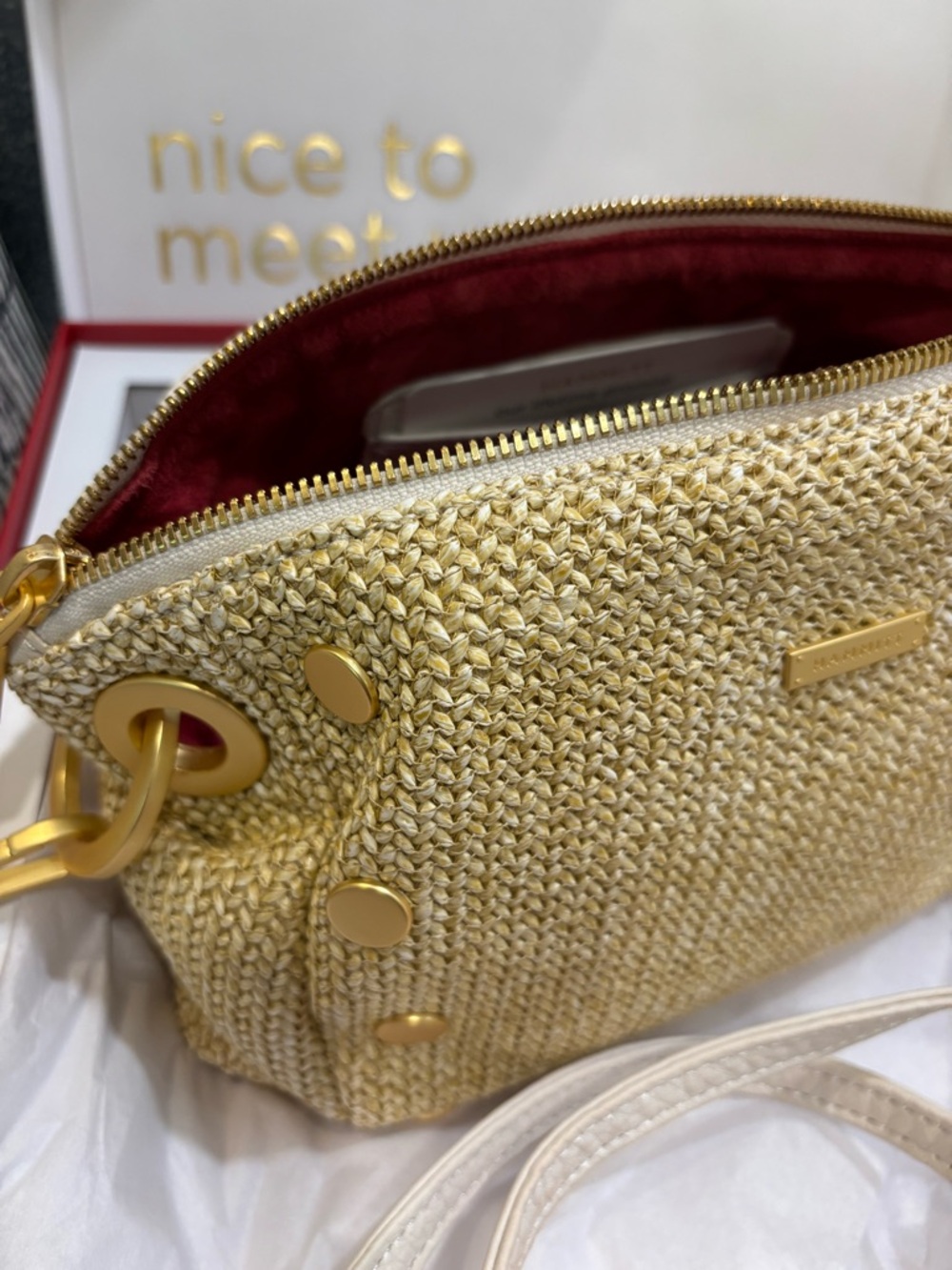 Hammitt Daniel Clutch/Crossbody Bag with adjustable Cream Strap - Picture 11 of 11